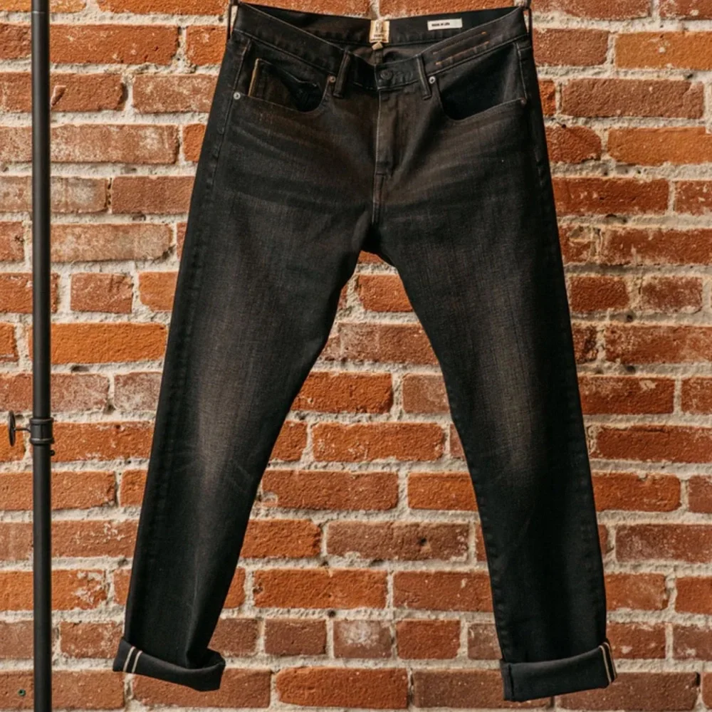 NEW hiroshi kato scissors slim tapered selvedge jeans cole wash black size 31